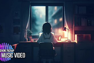 make rain lofi music video in 24 h