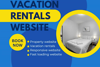 design property management website, rentals website, vacation website
