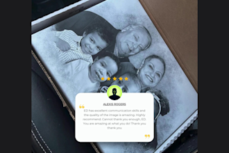 add deceased loved one to photo, memorial portrait, tribute gift
