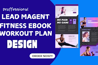 design health fitness ebook, pdf lead magnet, fitness journal plan