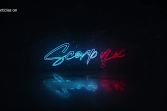 make neon glowing logo animation lighting intro, youtube