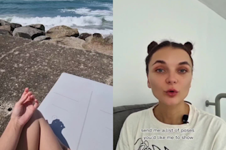 create ugc yoga, stretching or workout videos from a beach