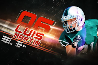 create sports team and  player introduction or promo video