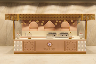design a modern, eye catching food cart or mall kiosk