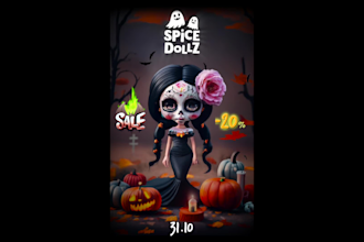 create halloween animated sale ad for online marketing