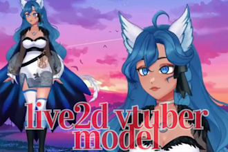 design and rig live 2d vtuber model 2d anime commission2d vtuber model