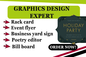 design rack card, event flyer, real estate flyer, online flyer, church flyer,