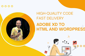 convert adobe xd to HTML CSS bootstrap and wordpress
