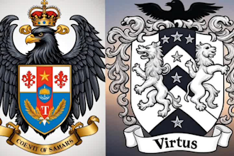 design heraldic family crest coat of arms logo