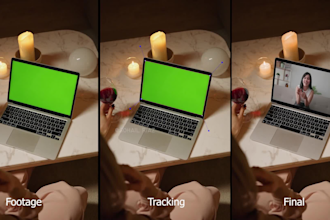 do chroma key green screen motion tracking, screen replacment vfx