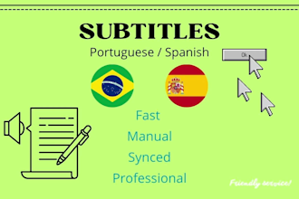 create subtitles or captions in portuguese or spanish