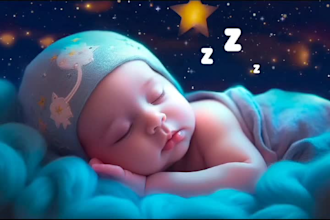 create 30 lullaby, baby sleep videos with branded youtube channel