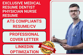 write ats medical resume, registered nurse practitioner cv, and cover letter