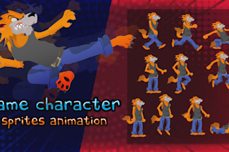 design 2d game characters and sprites animation