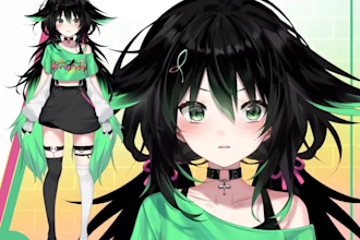 draw and rig high quality vtuber model, live2d model, vtuber commission, live2d