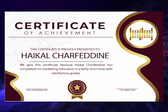 create a custom certificate of completion, attendance for you