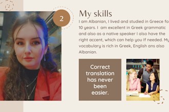 translate flawless english to greek or albanian
