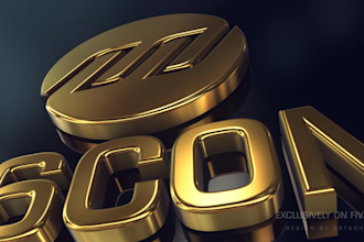 create gold metallic logo animation