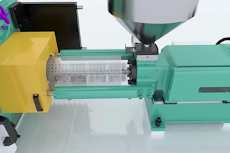 make 3d industrial equipment factory machinery process 3d industrial animation
