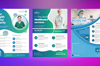 create medical, dental, hospital, healthcare, medical educational flyer for you