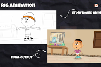 create custom 2d cartoon animation and character design