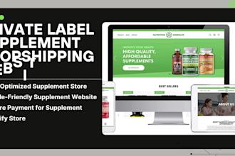 design private label supplement shopify store nutrition dropshipping website