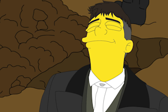 custom yellow cartoon style portraits