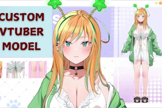 draw and rig live2d vtuber model 2d anime vtuber model live 2d vtuber commission