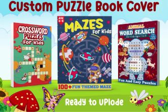 do mixed activity puzzle book cover and interior for amazon kdp