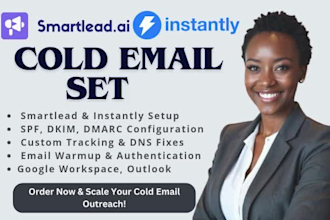 setup smartlead or instantly account for cold outreach and email warmup