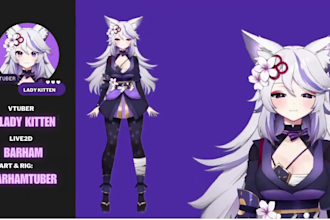 create live2d vtuber character, vtuber rigging, 2d vtuber, live2d model
