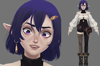 3d vrm vtuber model, youtube vrc avatar, vtuber stream avatar, 3d vtuber design