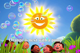 write,sing,produce kids song,nursery rhymes, fast learning video for kids