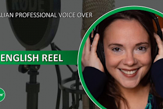 record female voice over in english with italian accent