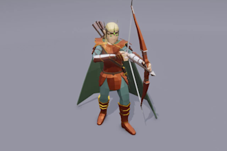 create a lowpoly 3d character model
