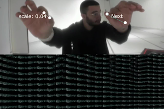 an interactive body hands face touch designer project