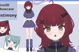 draw and design 2d vtuber model, vtuber model, live2d model, vtuber commission