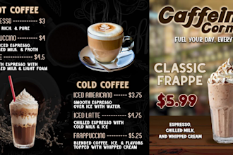 design digital menu board and animated menu for restaurants