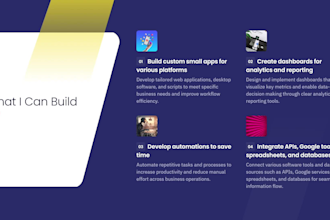 create custom small apps, dashboards, and automations