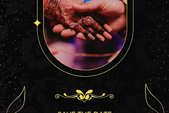 animate modern style digital wedding invitation video