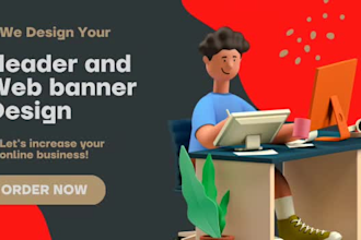 design a professional header and website banner