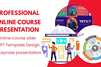 design an online course presentation, PPT template, or keynote presentation