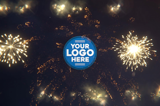 make firework celebration logo intro video