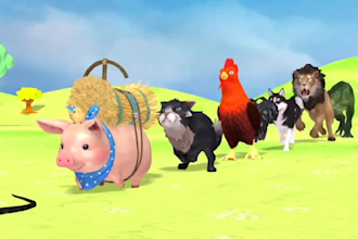 create 3d animals animation for kids learning