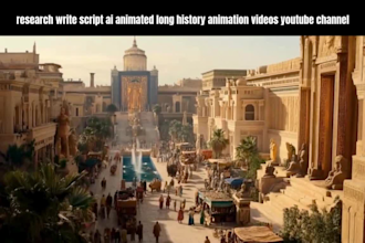 research write script ai animated long history animation videos youtube channel