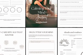 design custom fitness workout self care journal ebook mental wellness planner