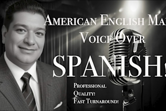 record your deep spanish male voice over artist and voice actor