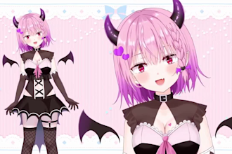 draw live 2d vtuber model, live 2d rigging, vtuber model, vtuber commission