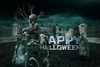make a horror halloween animation with your logo and titles