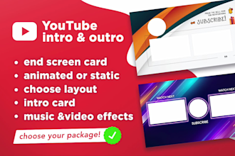 make a custom youtube end screen design for you